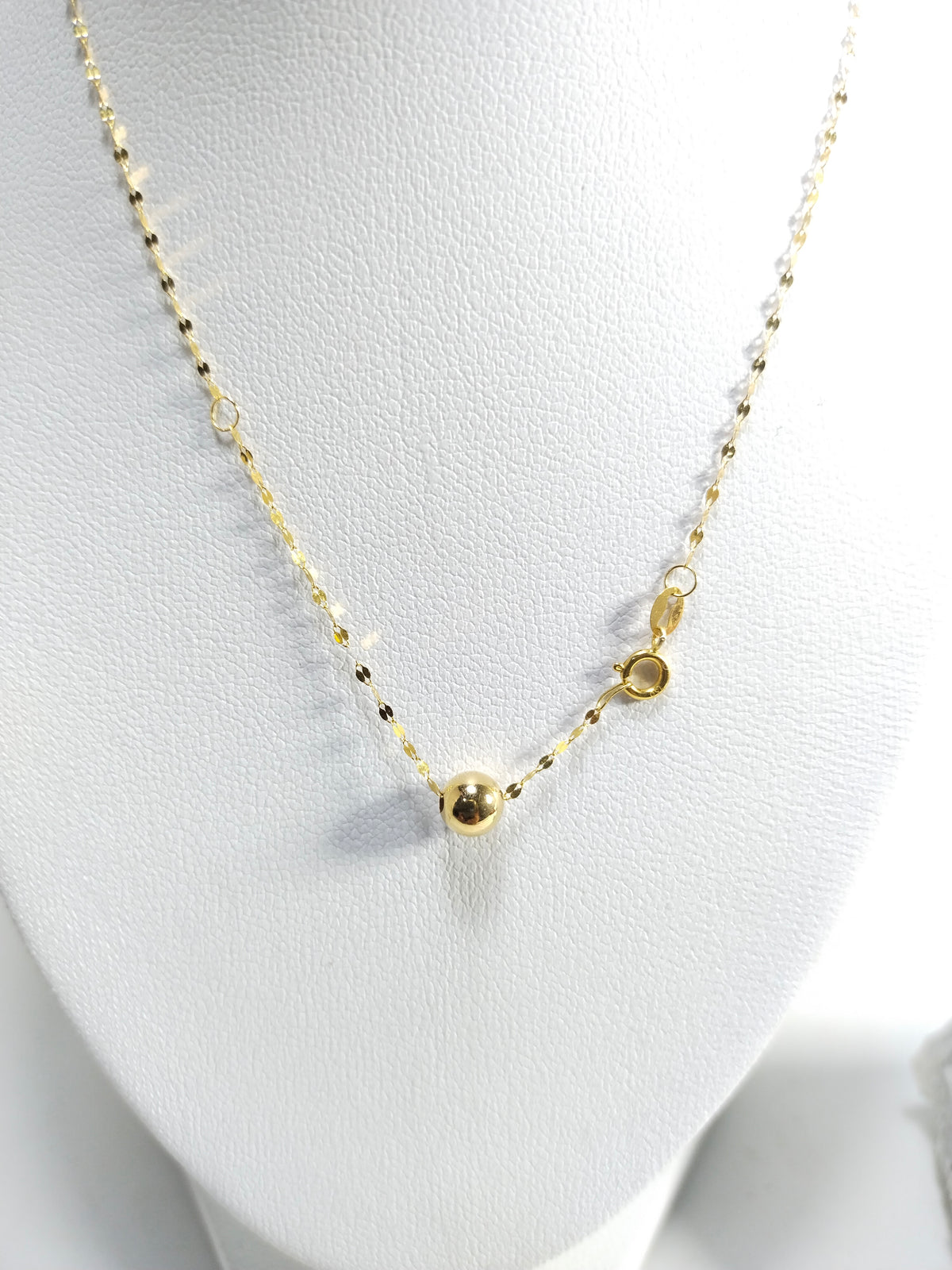 Cadena Collar oro 18K italiano + Dije bolita 5mm Oro puro italiano Joyeria acendrado